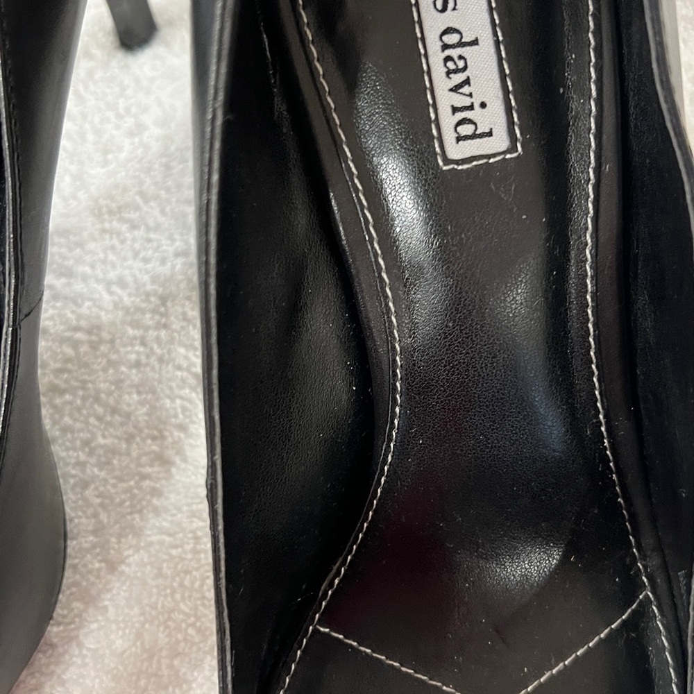 Charles David Black Leather Heels